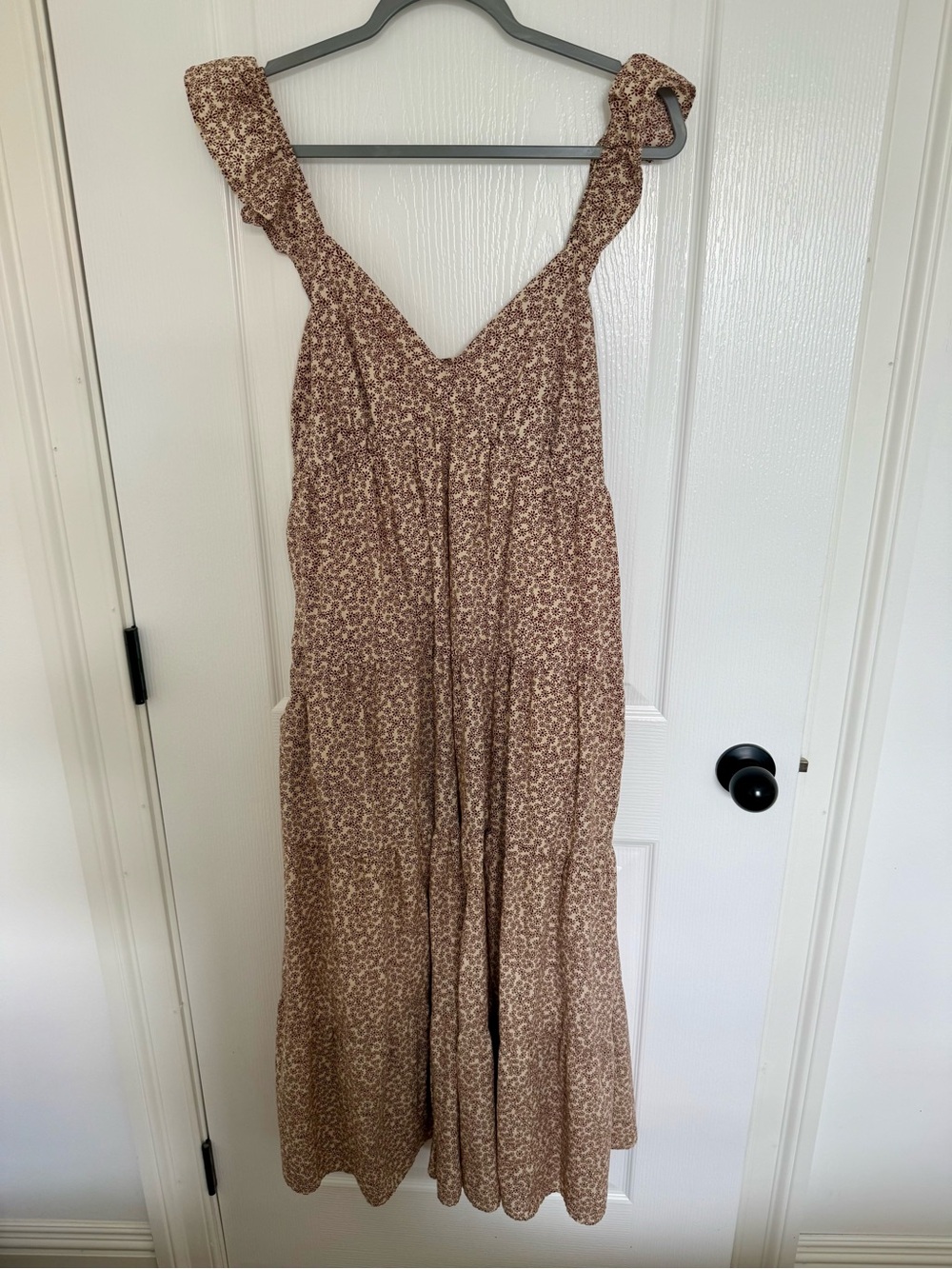 Brown Floral Tiered Sundress